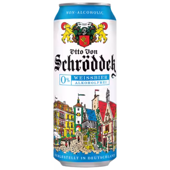 Пиво Otto Von Schrodder Weissbier Alkoholfrei безалкогольное светлое 0,5 л ж/б Пиво Otto Von Schrodder Weissbier Alkoholfrei безалкогольное светлое 0,5 л ж/б
