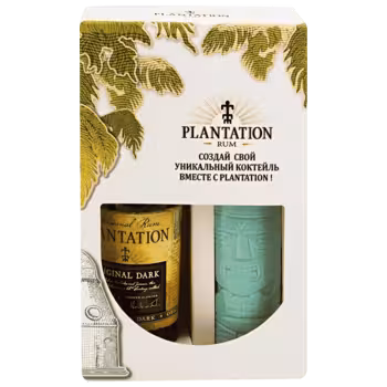 Ром Plantation Original Dark 0,7 л в подарочной упаковке + тики-кружка Ром Plantation Original Dark 0,7 л в подарочной упаковке + тики-кружка