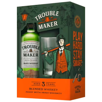 Виски Trouble Maker 0,7 л в подарочной упаковке + бокал Виски Trouble Maker 0,7 л в подарочной упаковке + бокал