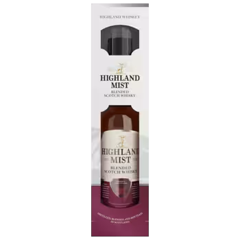 Виски Highland Mist 0,7 л в подарочной упаковке + стакан сверху Виски Highland Mist 0,7 л в подарочной упаковке + стакан сверху