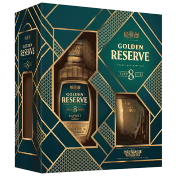 Коньяк Golden Reserve Export Edition 8 лет 0,5 л в подарочной упаковке + бокал Коньяк Golden Reserve Export Edition 8 лет 0,5 л в подарочной упаковке + бокал