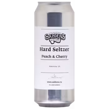 Напиток пивной Salden`s Hard Seltzer Peach & Cherry 0,5 л ж/б Напиток пивной Salden`s Hard Seltzer Peach & Cherry 0,5 л ж/б