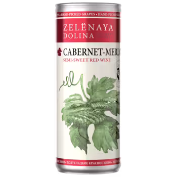 Вино Zelenaya Dolina Cabernet-Merlot красное полусладкое 0,25 л ж/б Вино Zelenaya Dolina Cabernet-Merlot красное полусладкое 0,25 л ж/б