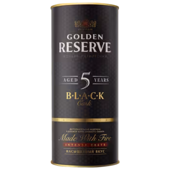 Коньяк Golden Reserve Black Cask 5 лет 0,5 л в подарочной упаковке туба Коньяк Golden Reserve Black Cask 5 лет 0,5 л в подарочной упаковке туба