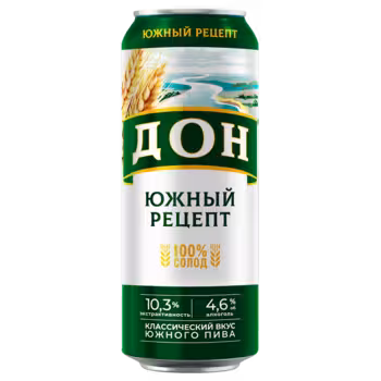 Пиво Дон Южный Рецепт светлое 0,45 л ж/б Пиво Дон Южный Рецепт светлое 0,45 л ж/б