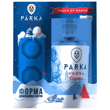Водка Parka 0,7 л в подарочной упаковке + форма для стопок Водка Parka 0,7 л в подарочной упаковке + форма для стопок