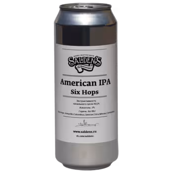 Пиво Salden's American IPA Six Hops ed. светлое 0,45 л ж/б Пиво Salden's American IPA Six Hops ed. светлое 0,45 л ж/б
