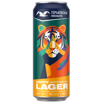 Пиво Горьковская пивоварня Hoppy Lager светлое 0,45 л ж/б Пиво Горьковская пивоварня Hoppy Lager светлое 0,45 л ж/б